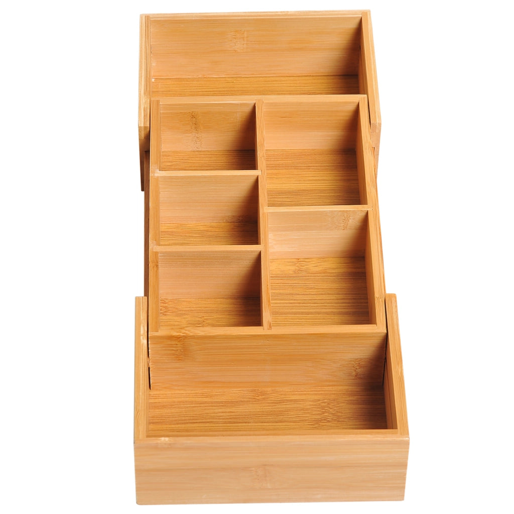 Organizzatore con cassetti estraibile in bamb¨´ naturale ¨C zephmum ¨C 24.6x17.6x7 cm