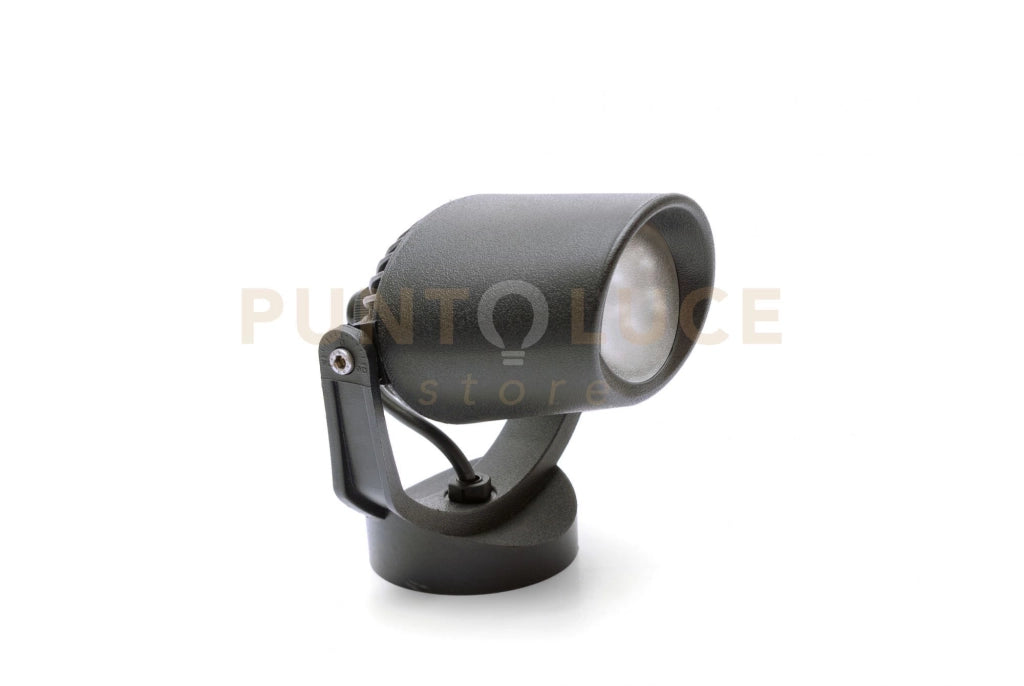 ROMA D12 CM FARETTO CON PICCHETTO 1 LUCE ATTACCO GU10 NERO IP66 LAMPADINA LED INCLUSA 6W CCT INCLUSA