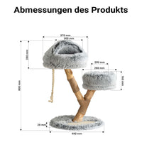 Fudajo Albero tiragraffi con design a rami 80 cm con peluche e legno di pero