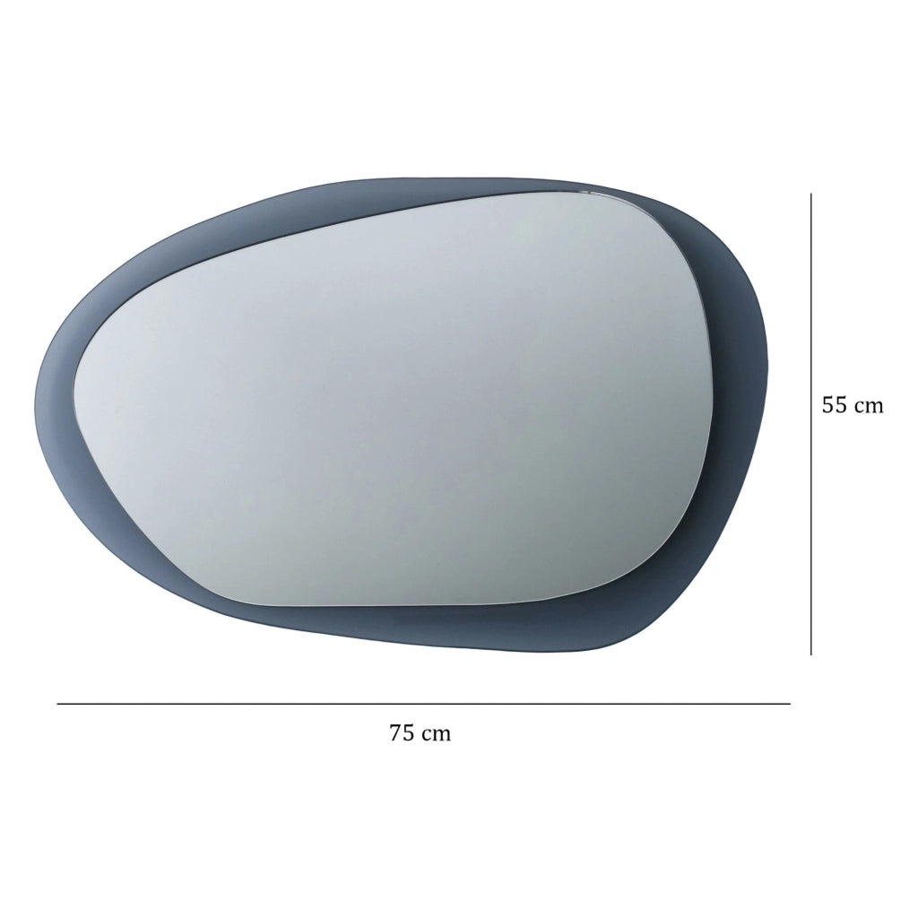 Curti, Specchio Forma Ovale, 55x75h cm Nero Fume