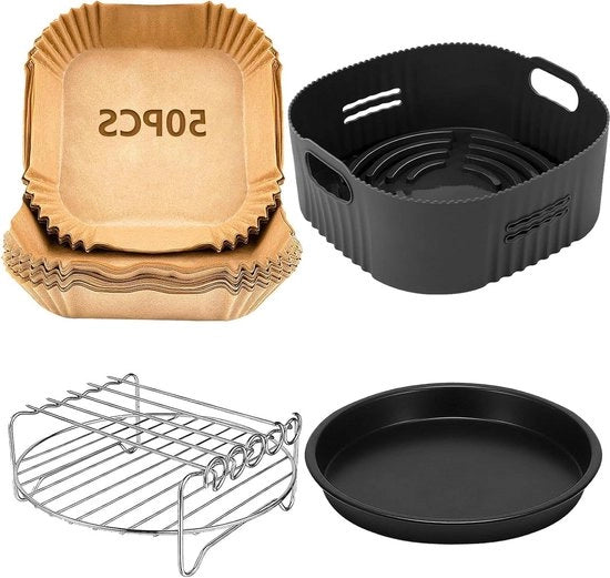Accessori per frittelle ad aria calda in silicone - frittelle ad aria calda 73 l 4 pezzi forma XXL per piatti grandi.