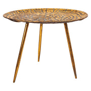 Tavolino in metallo dorato 54,5x54,5x40h