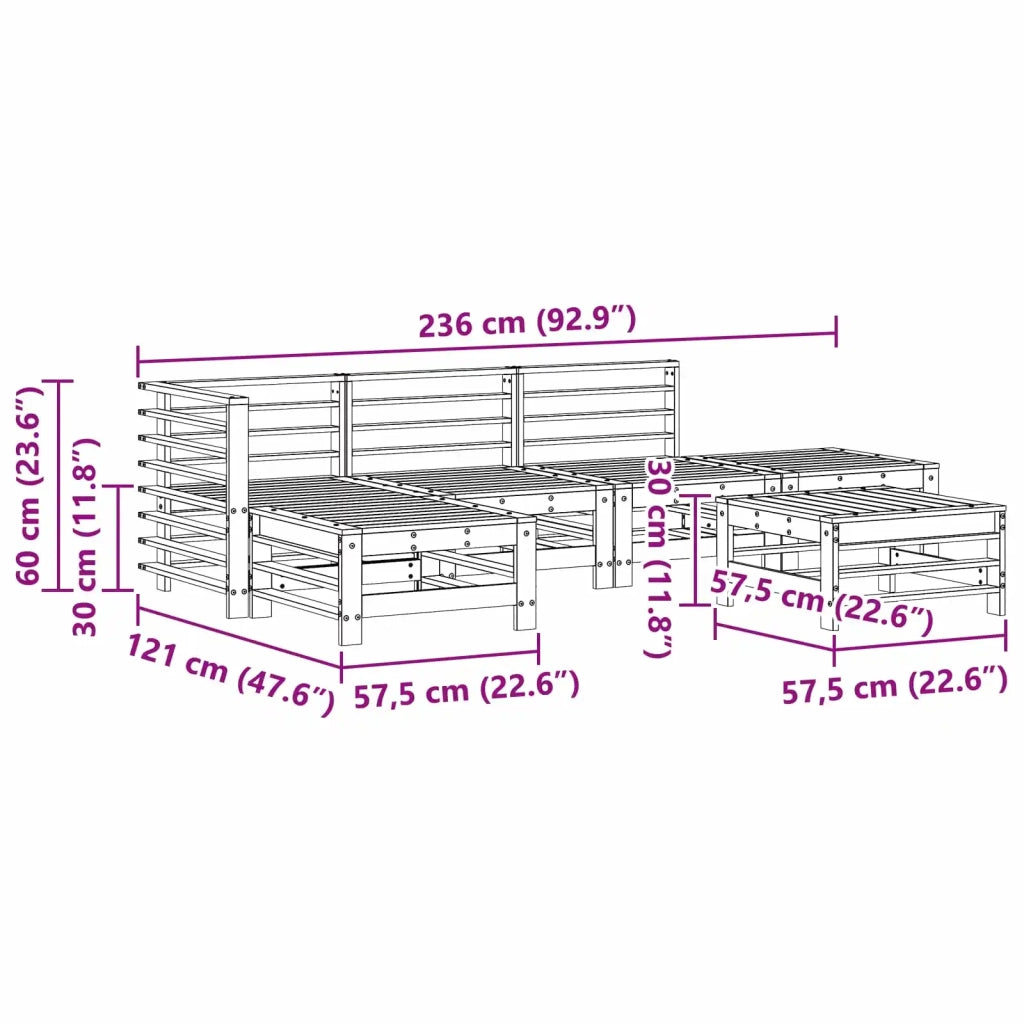 Set Lounge da Giardino 5 pcs Marrone Cerato 3418085