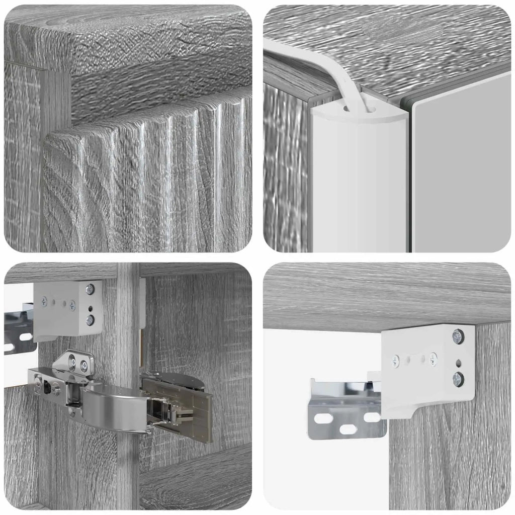 Set di mobili per il bagno 6 pcs Sonoma grigio 3407172