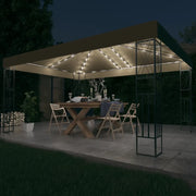 Gazebo con Luci a Stringa LED 3x4 m in Tessuto Grigio Talpa cod mxl 66074