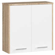 Mobile bagno sospeso AKORD FIN Sonoma Quercia 60 cm 2 ante inserto frontale Bianco 60x22,5x60 cm