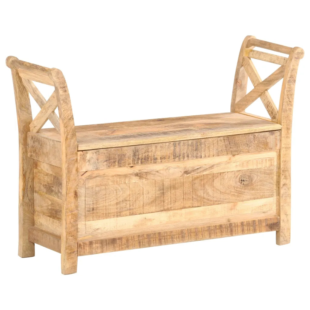 Panca per Ingresso-Sgabello-Panca da Corridoio 103x33x72 cm in Legno Massello di Mango
