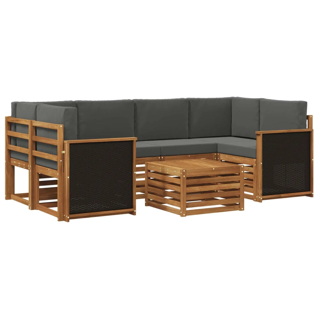 Set di divani da esterno 7 pz Naturale e Antracite 3384073