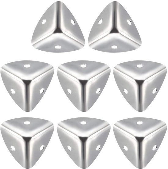 Hoekbeschermers Metallici - 8 Pezzi - 25 x 25 x 25 mm - Protezione di Raccordo - Decorative Hoekbeugel - Incluso Viti - Solido e Duraturo - Hoekbeugels con Protezione di Raccordo