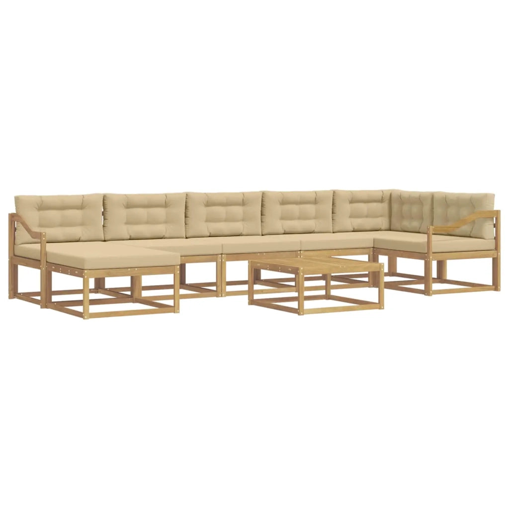 Set di divani da esterno 8 pcs Bianco e Beige 3386812