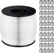 Cavo di supporto trasparente per foto Cavo invisibile per cornici fotogràfiche Cavo per vis per un peso massimo di 100 lbs Cavo monofilamento da 656 piedi con maniglie di alluminio con chiusura a clip