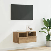 Mobile TV da parete-Mobile TV a Muro-Credenza TV Rovere artigianale 60 x 30 x 30 cm