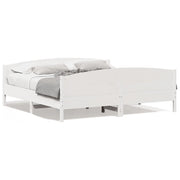 Letto matrimoniale | Letto per adulti | Giroletto senza Materasso Bianco 180x200 cm Legno Massello Pino