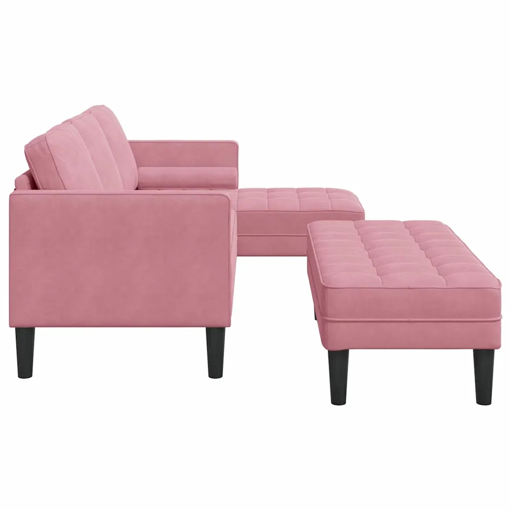 Set di divani con cuscino 2 pcs Rosa Poliestere 3329268