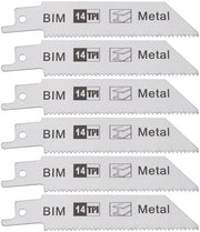 Set di 6 Lame a Doppio Metallo per Seghe a Reciprocante 100 mm 14 Tpi