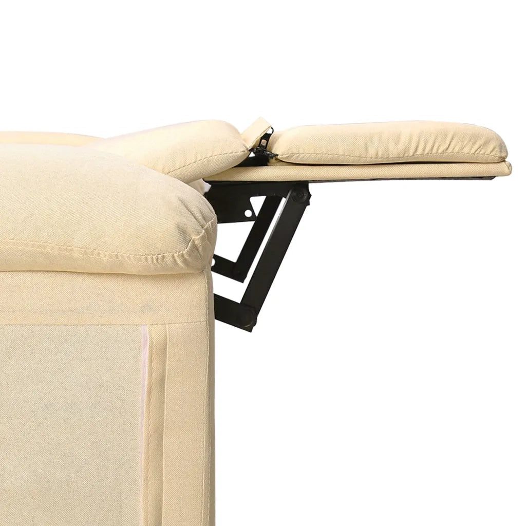 Poltrona Massaggiante Reclinabile Crema in Tessuto cod mxl 32429