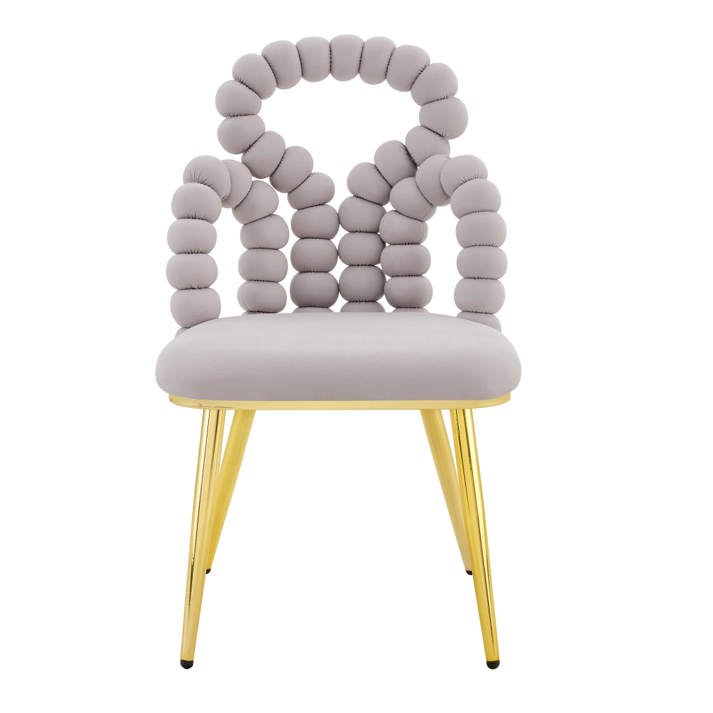 SEDIA Imbottita 68x57x54,5 cm Velluto Grigio Chiaro