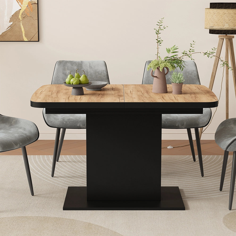 Vicco Tavolo da pranzo Estensibile Rovere nero/oro 120/160 x 80 cm 2 parti