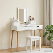Set Tavolo da Trucco FAUSKE 4 pcs Bianco 100 x 50 x 143 cm 3438581