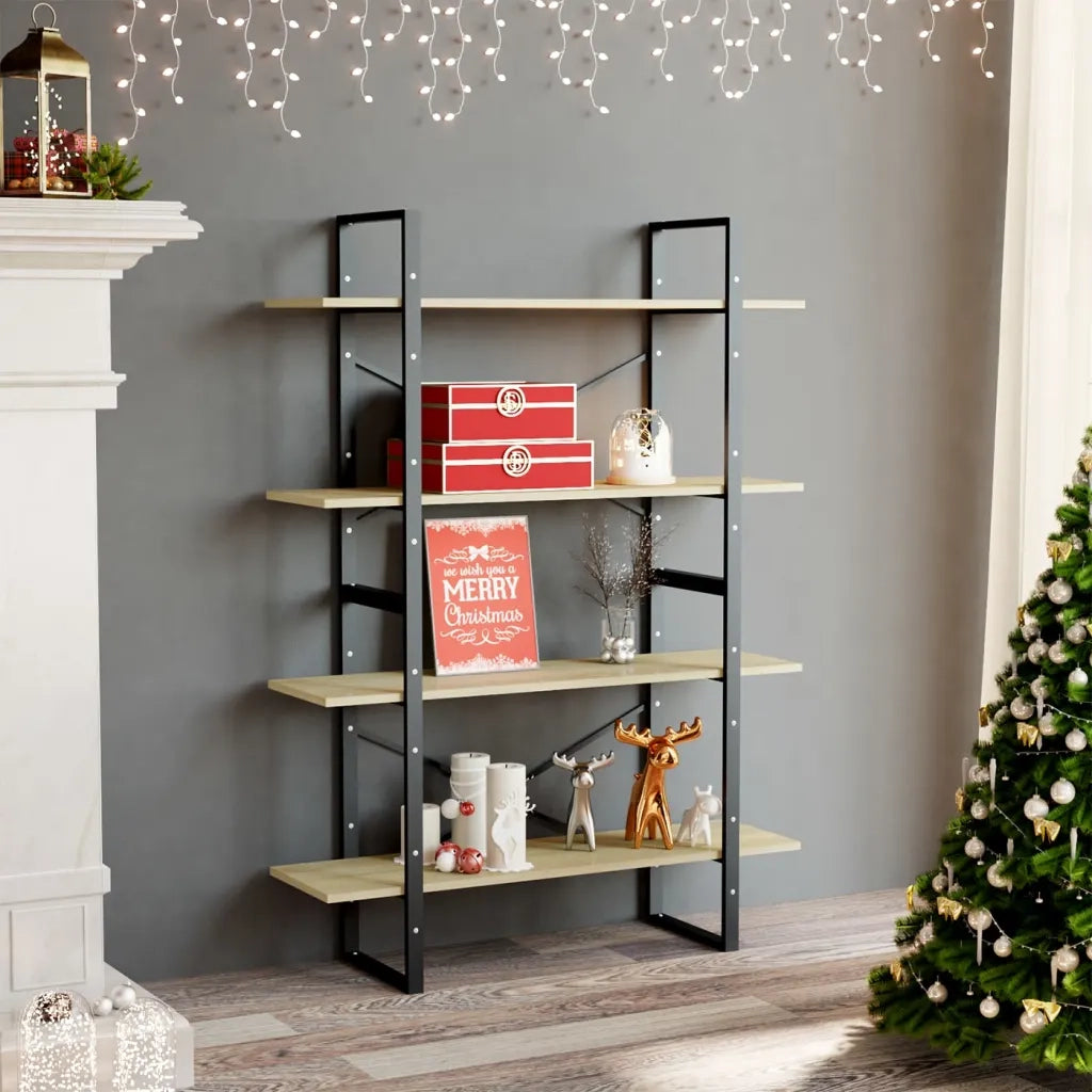 Libreria 4 Ripiani Rovere Sonoma 100x30x140cm Legno Multistrato 806480