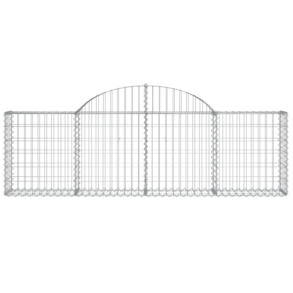 Set di 2 gabbioni ad arco per recinzione gabbia o muro di contenimento 200 x 30 x 60/80 cm ferro zincato argento 02_0041340