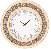 Orologio da Muro - Orologio Circolare con Specchio - Numeri Romani - Meccanismo a Quarzo - Moderno e Stilistico - 60cm - Bronzo