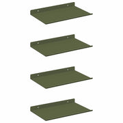4 pz Mensola | Ripiano | Scaffale sospesa Verde oliva 30 x 18 x 2,5 cm Acciaio