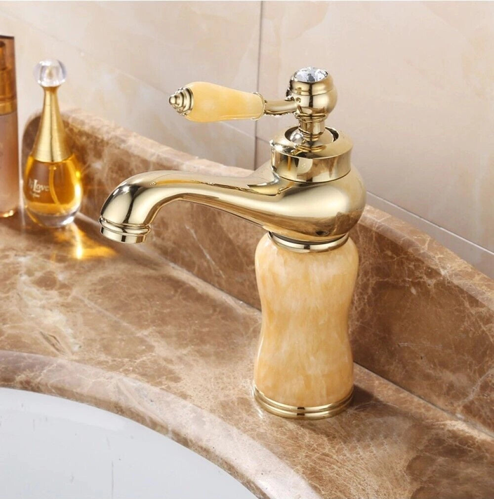 RUBINETTO MISCELATORE EFFETTO MARMO  MONOCOMANDO BAGNO CASA ORO 61073