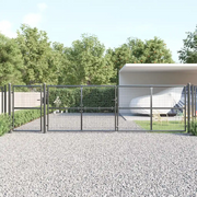 Cancello da Giardino in Rete Antracite 500x125 cm in Acciaio Zincato 154549