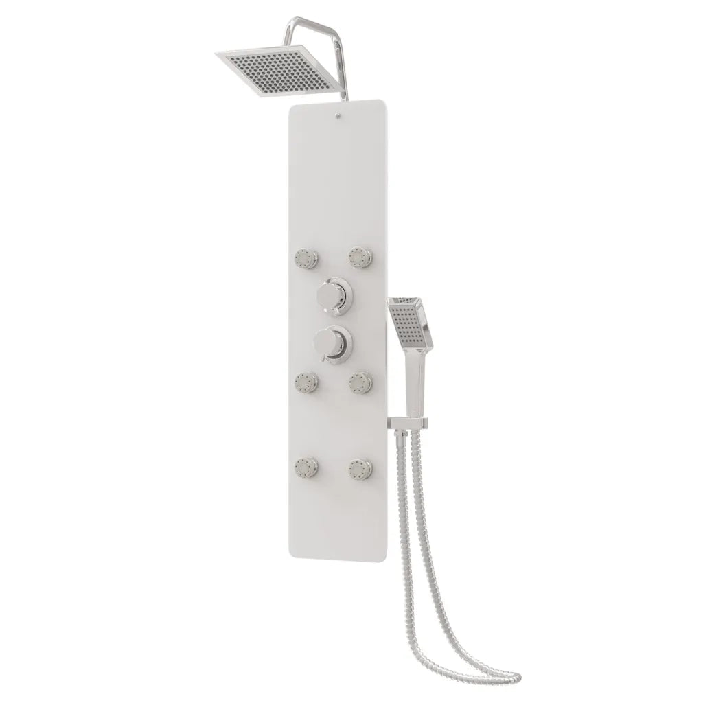 Pannello Doccia in Vetro 25x47,5x130 cm Bianco 151419