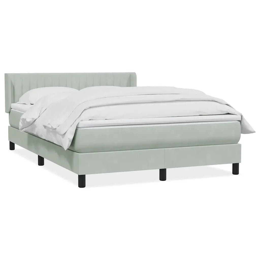 Giroletto a Molle con Materasso Grigio Chiaro 160x220cm Velluto 3318327