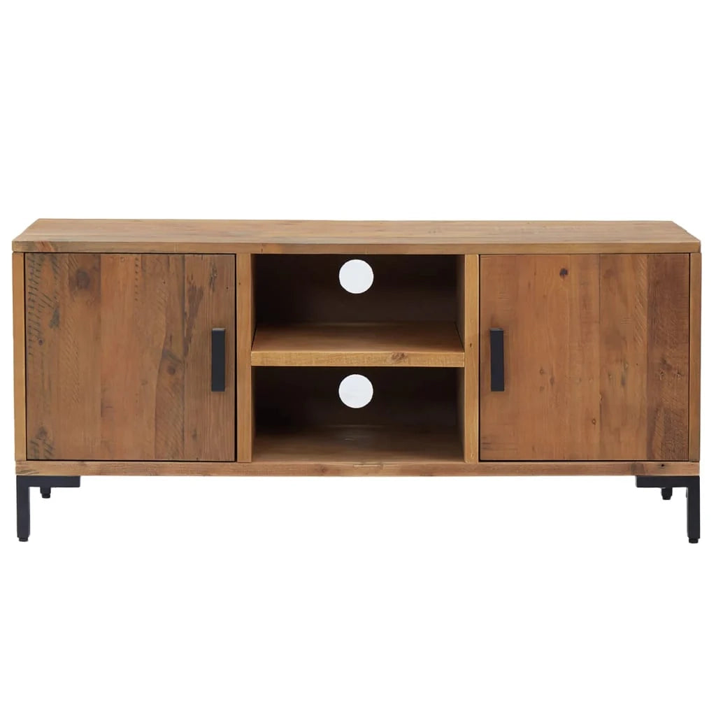 Mobile TV multimediale scaffale TV credenza mobile TV sala da pranzo soggiorno camera da letto 110 x 35 x 48 cm legno massello di pino marrone 02_0025767