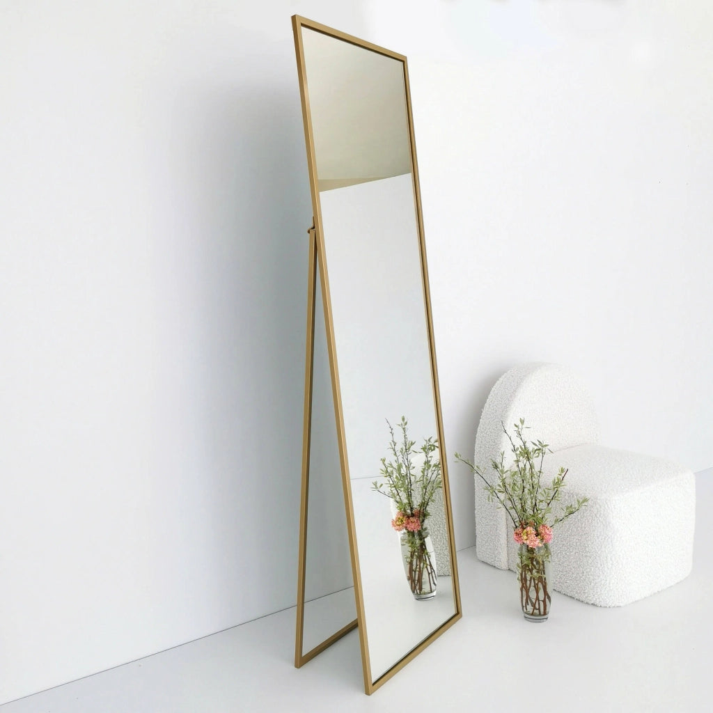 Becrux, Specchio Materiale Struttura in Metallo, 60x170h cm oro