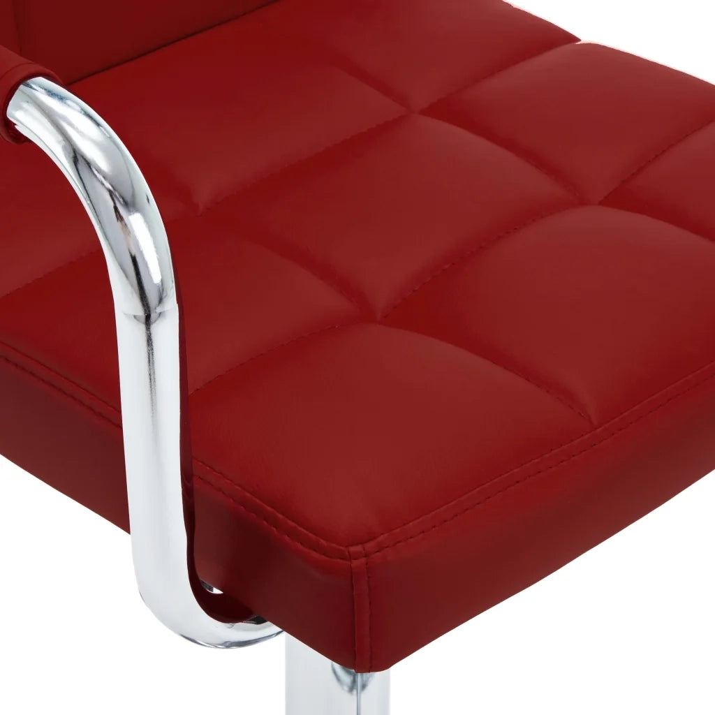 Sgabelli da Bar 2 pz Rosso Vino in Similpelle 323629