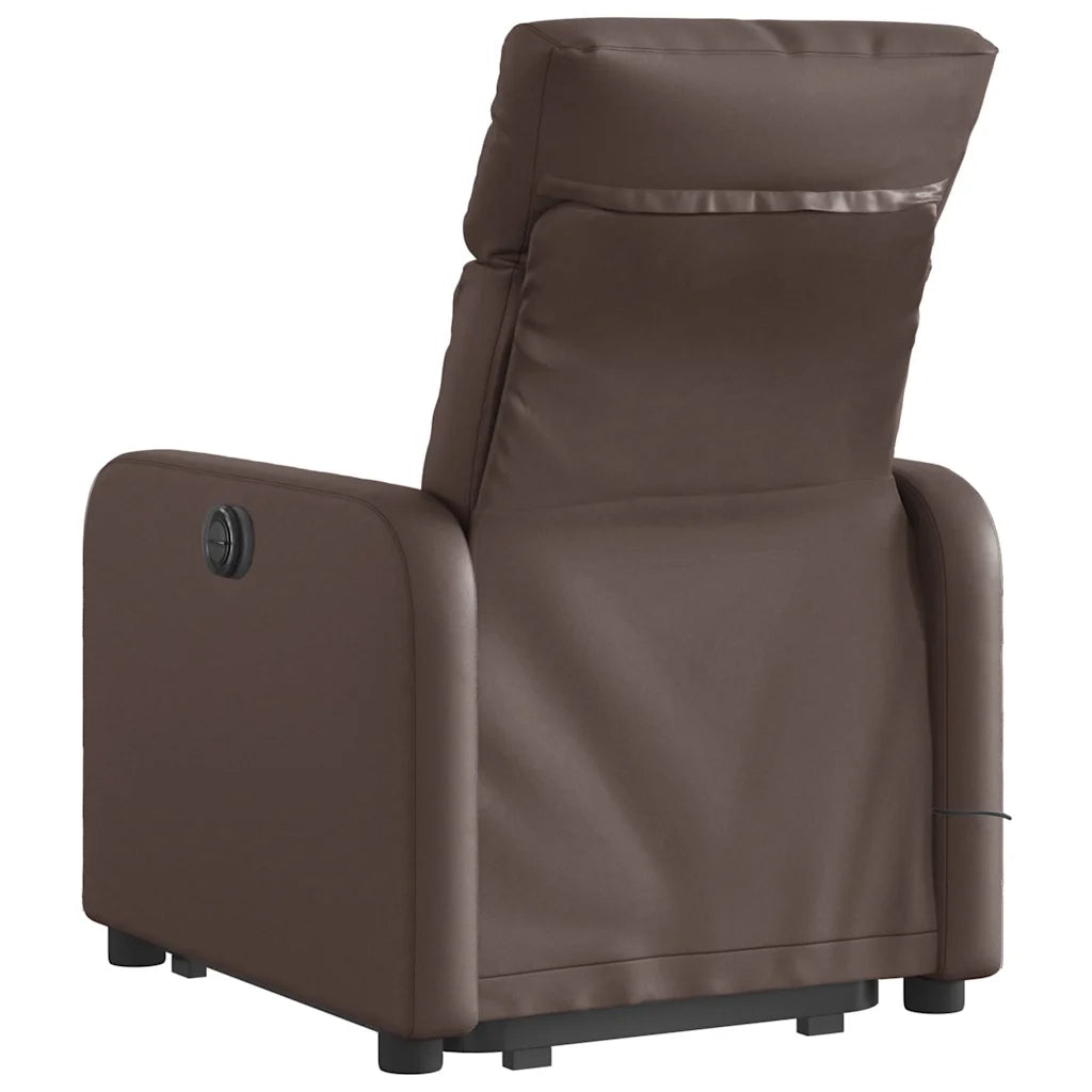 Poltrona Alzapersona Elettrica Reclinabile Marrone Similpelle 3206772