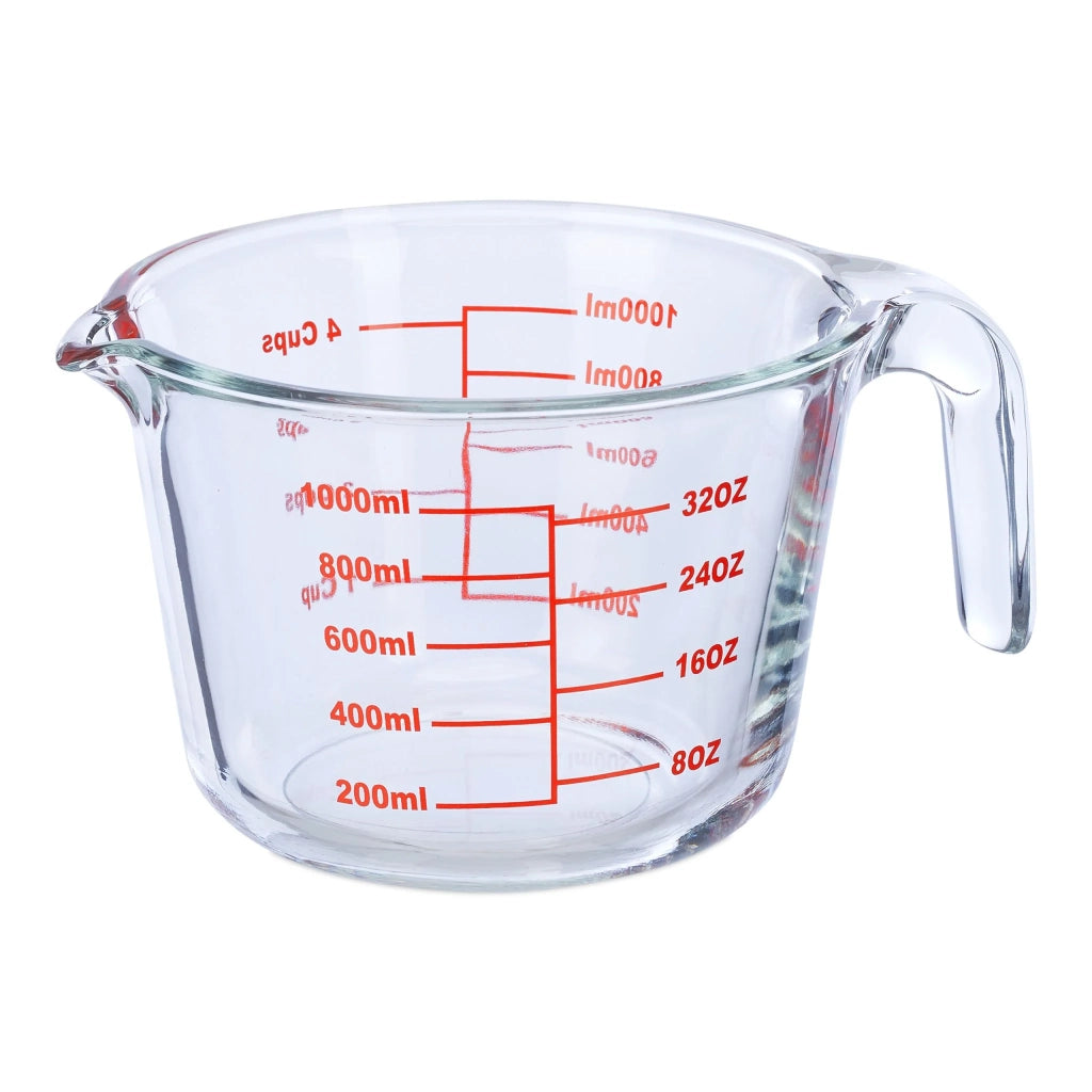 Brocca misuratrice in vetro borosilicato da 1 litro pratica per pasticceria cottura forno microonde in vetro trasparente 13_0011607
