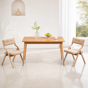 SEDIA Pieghevole imbottita in legno cachi Set da 2 pezzi