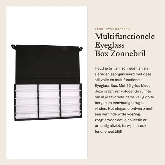 Sistema di Organizzazione per Accessori 15 Cestelli - Cassetto Multifunzionale per Occhiali da Sole - Custodia per Gioielli - Design Elegante - Protezione e Organizzazione