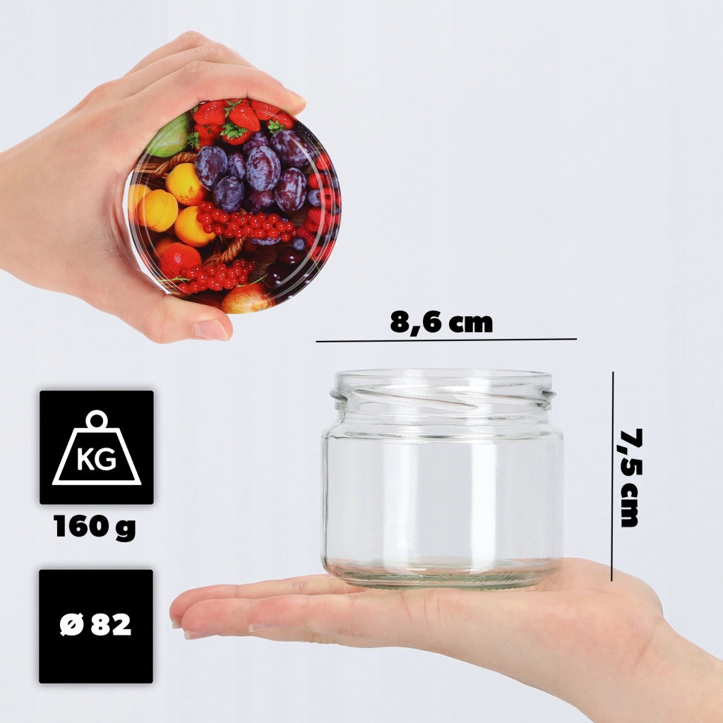 KADAX Sonka vasetti 330ml 10pz 82mm + coperchi "Frutta"