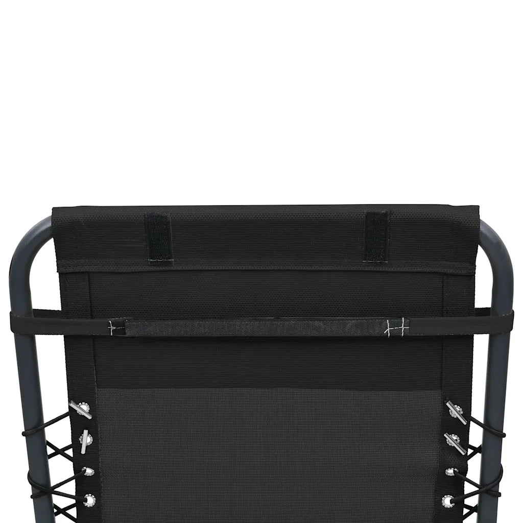 Poggiatesta per Sdraio Nero 40x7,5x15 cm in Textilene 47932