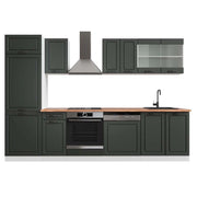 Cucina componibile R-Line Antracite rustico/Bianco 300 cm, PL Rovere Vicco
