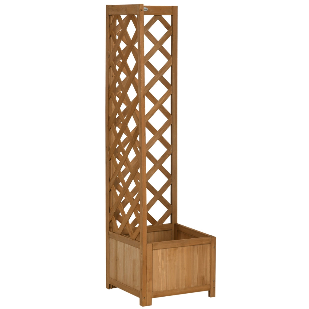 Fioriera da Giardino in Legno di Abete ¨C zephmum ¨C Marrone 40x40x145 cm