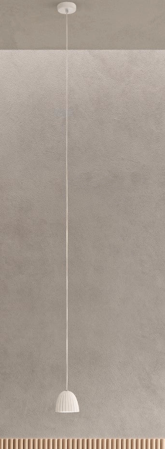 SOSPENSIONE CONCRETE EFFETTO CEMENTO BIANCO 1 LUCE ATTACCO GU10 D.10,5CM SENZA BASE D'ATTACCO ACQUISTABILE SEPARATAMENTE