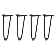 Gambe a forcina per tavolino 4 pz | Piede del tavolo nere 30 cm in acciaio massiccio