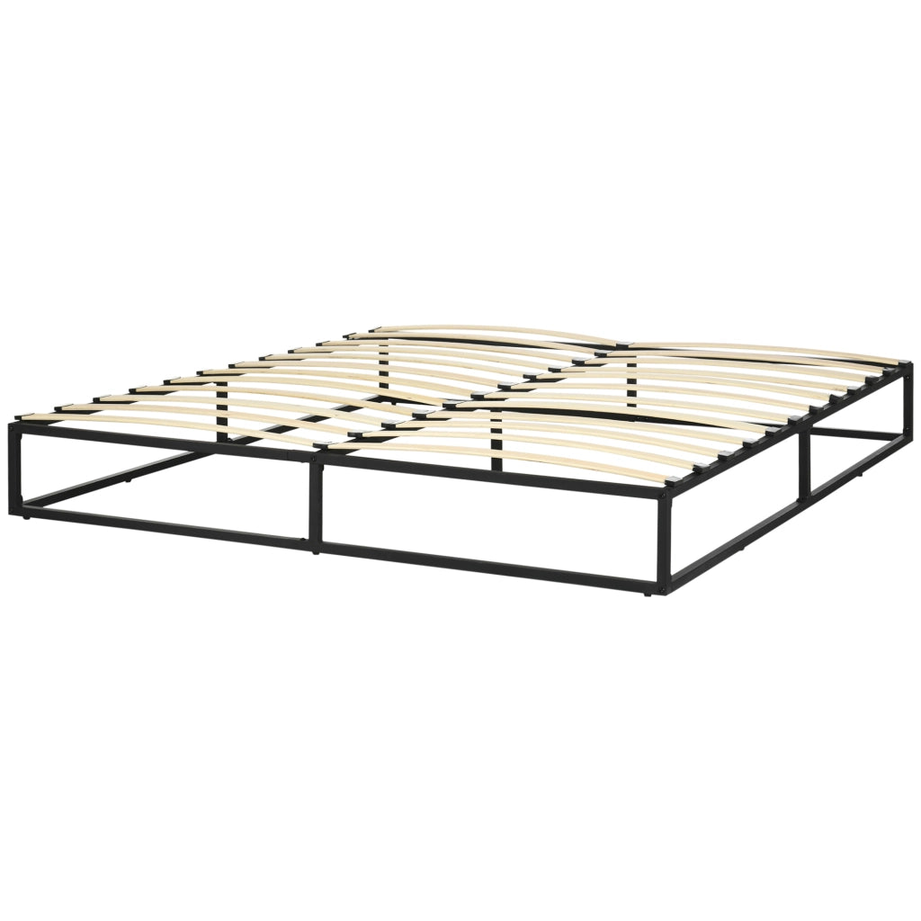 Letto in metallo con rete a doghe in multistrato ¨C Minimal ¨C 180x200x25 cm Nero
