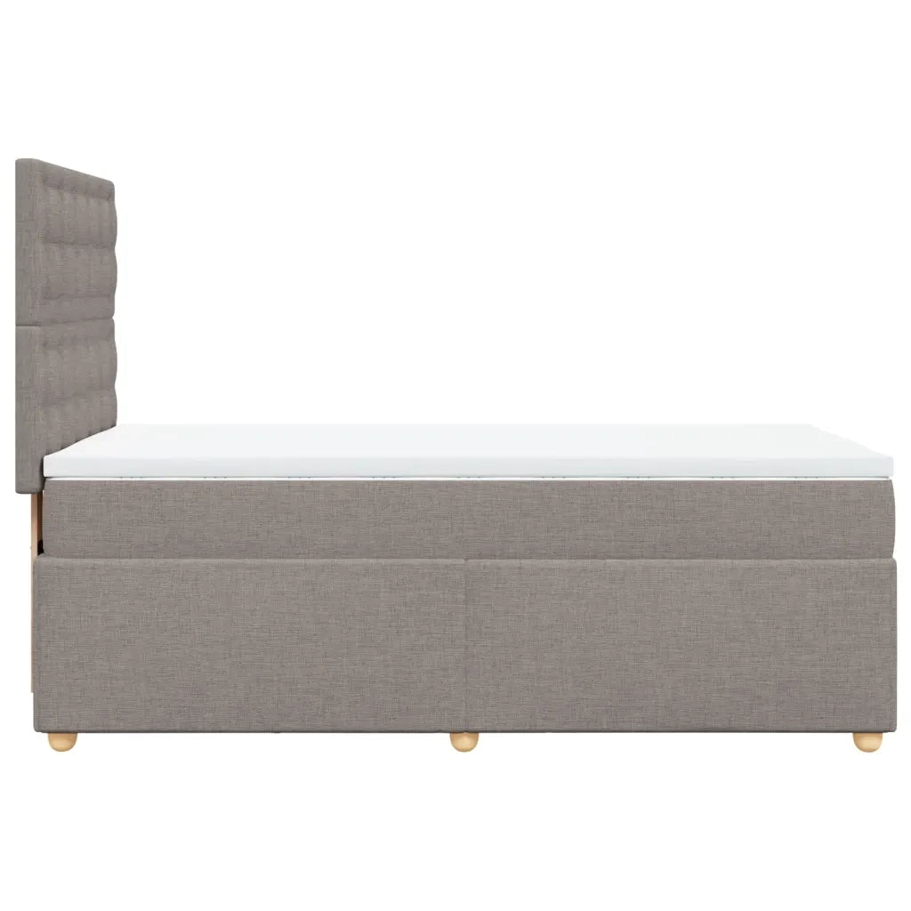 vidaXL Giroletto a Molle con Materasso Tortora 100x200 cm in Tessuto