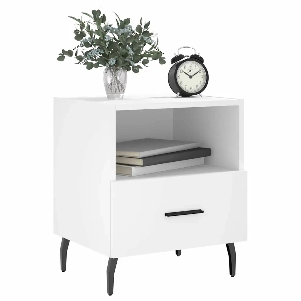 Comodini 2 pz Bianchi 40x35x47,5 cm in Legno Multistrato 827469