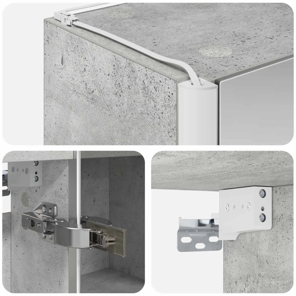 Mobiletto per specchio da bagno con lo scaffale Grigio cemento