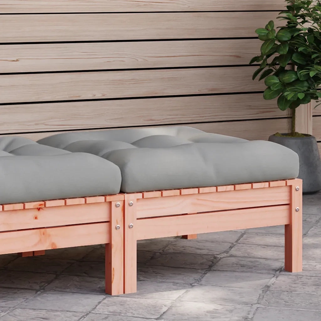 Poggiapiedi da Giardino con Cuscino Legno Massello di Douglas 838167