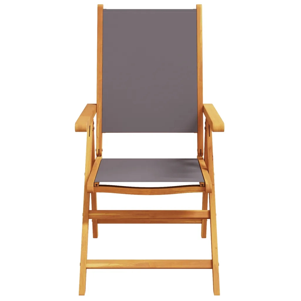 Sedie Giardino Reclinabili 6pz Antracite Tessuto Legno Massello 3214542